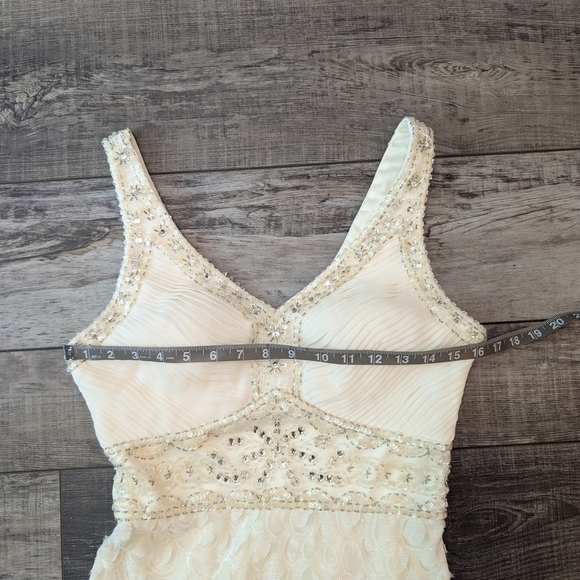 Sue Wong Beaded Sheath Wedding Dress V-Neck Sleeveless - Picture 7 of 9